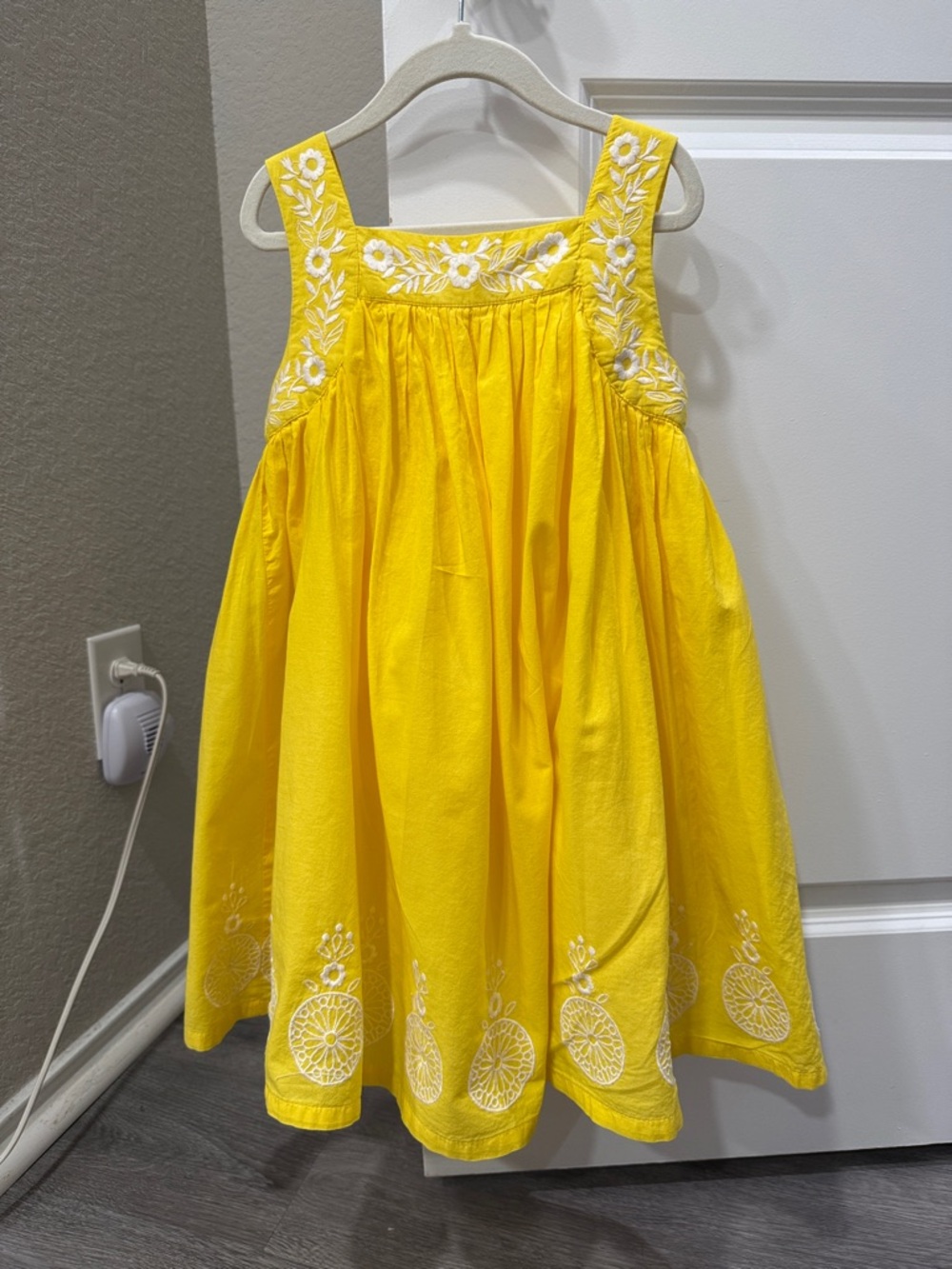 Tahari Bright Yellow Embroidered Girls' Dress